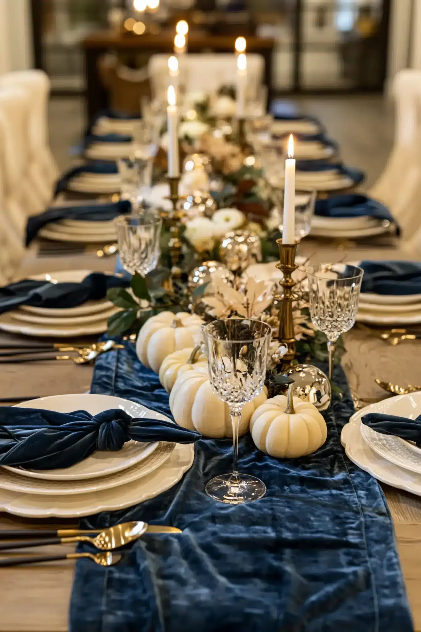 29 Blue Thanksgiving Table Decor Ideas Beyond the Usual Orange blue thanksgiving table decor