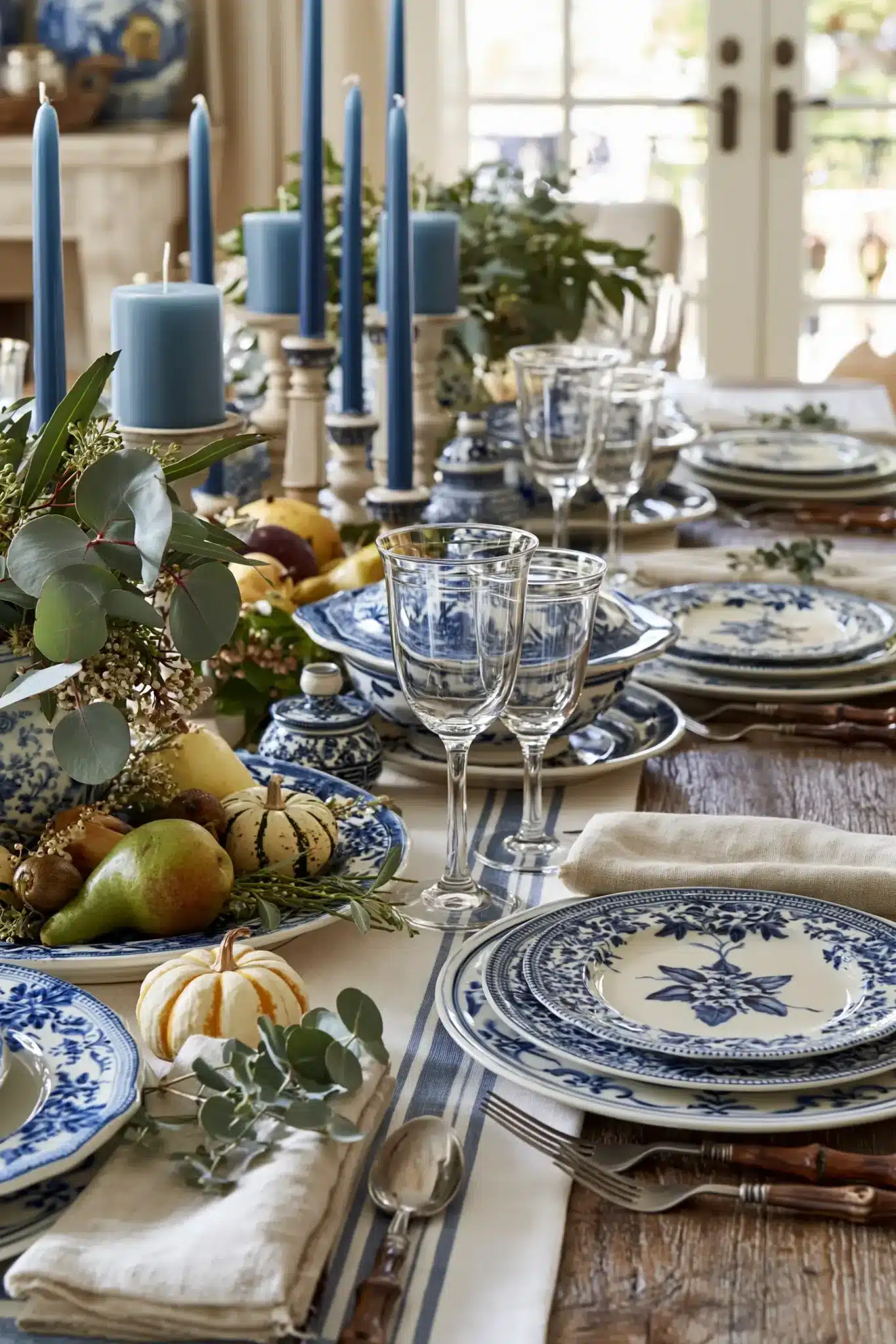 29 Blue Thanksgiving Table Decor Ideas Beyond the Usual Orange blue thanksgiving table decor