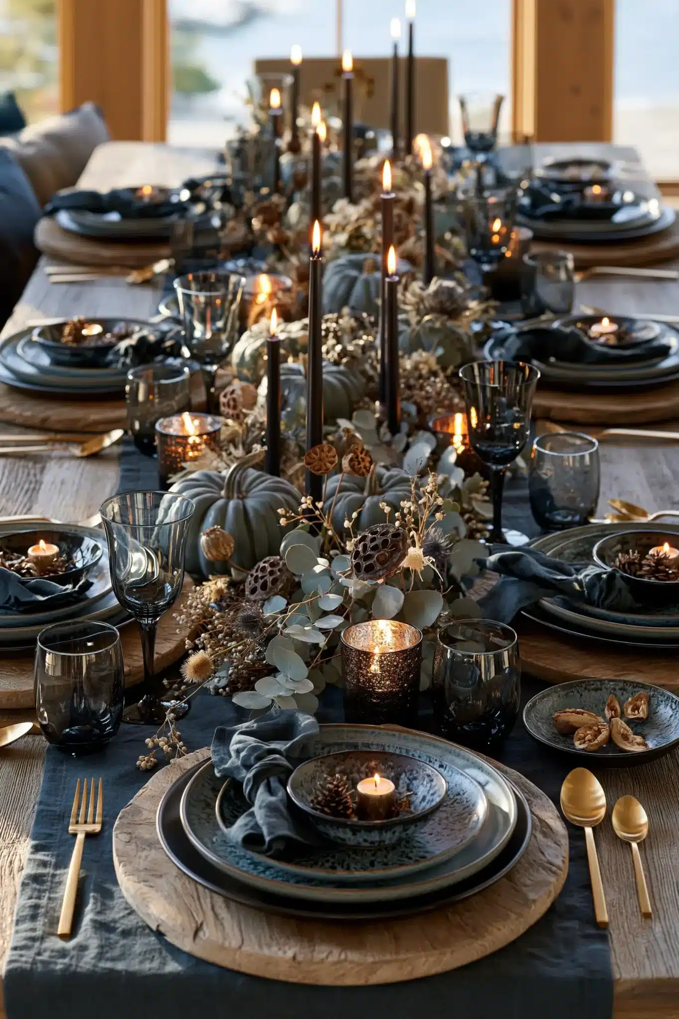 29 Blue Thanksgiving Table Decor Ideas Beyond the Usual Orange blue thanksgiving table decor