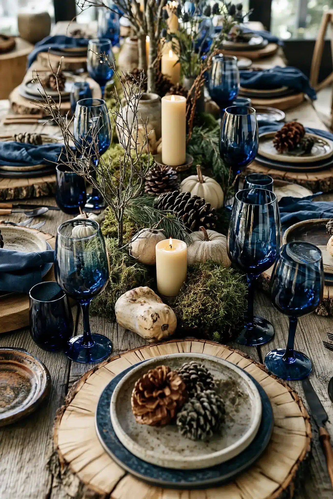 29 Blue Thanksgiving Table Decor Ideas Beyond the Usual Orange blue thanksgiving table decor