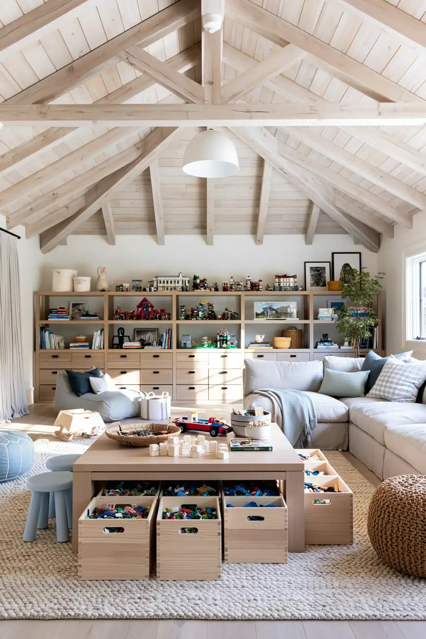 29 Family Room Playroom Ideas That Share the Space family room playroom
