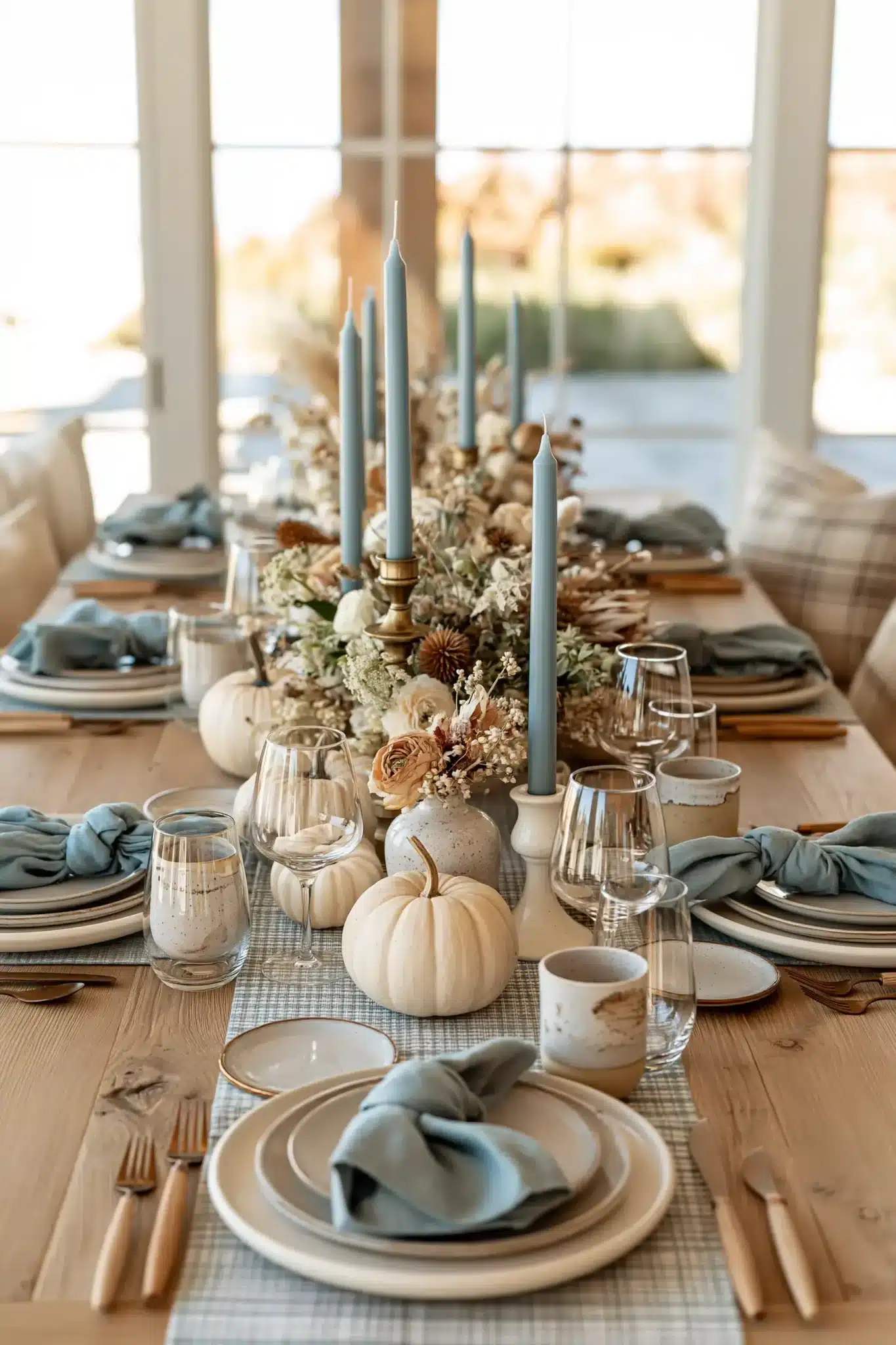 29 Blue Thanksgiving Table Decor Ideas Beyond the Usual Orange blue thanksgiving table decor
