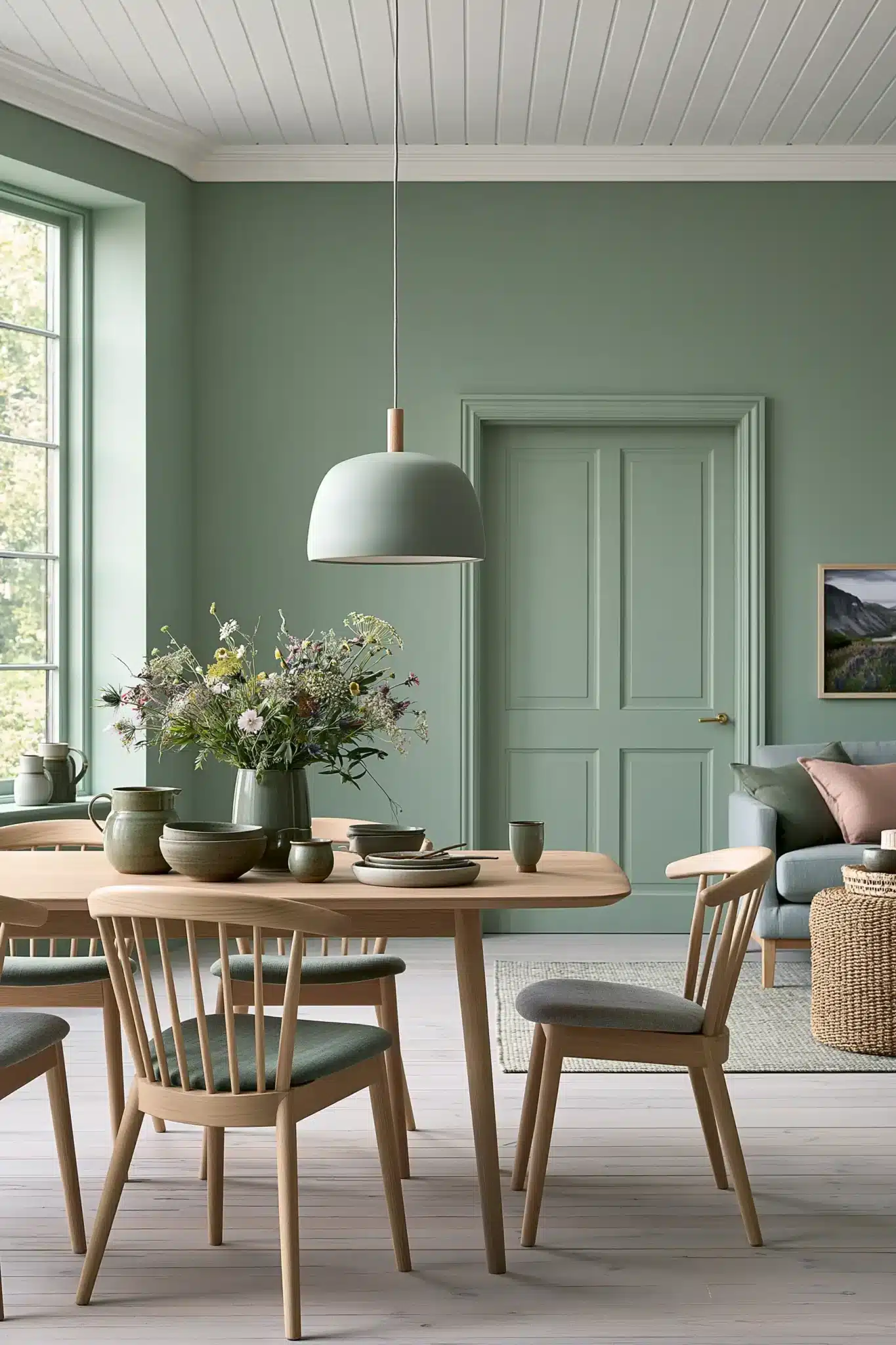 29 Green Dining Room Ideas for a Calmer Wall green dining room