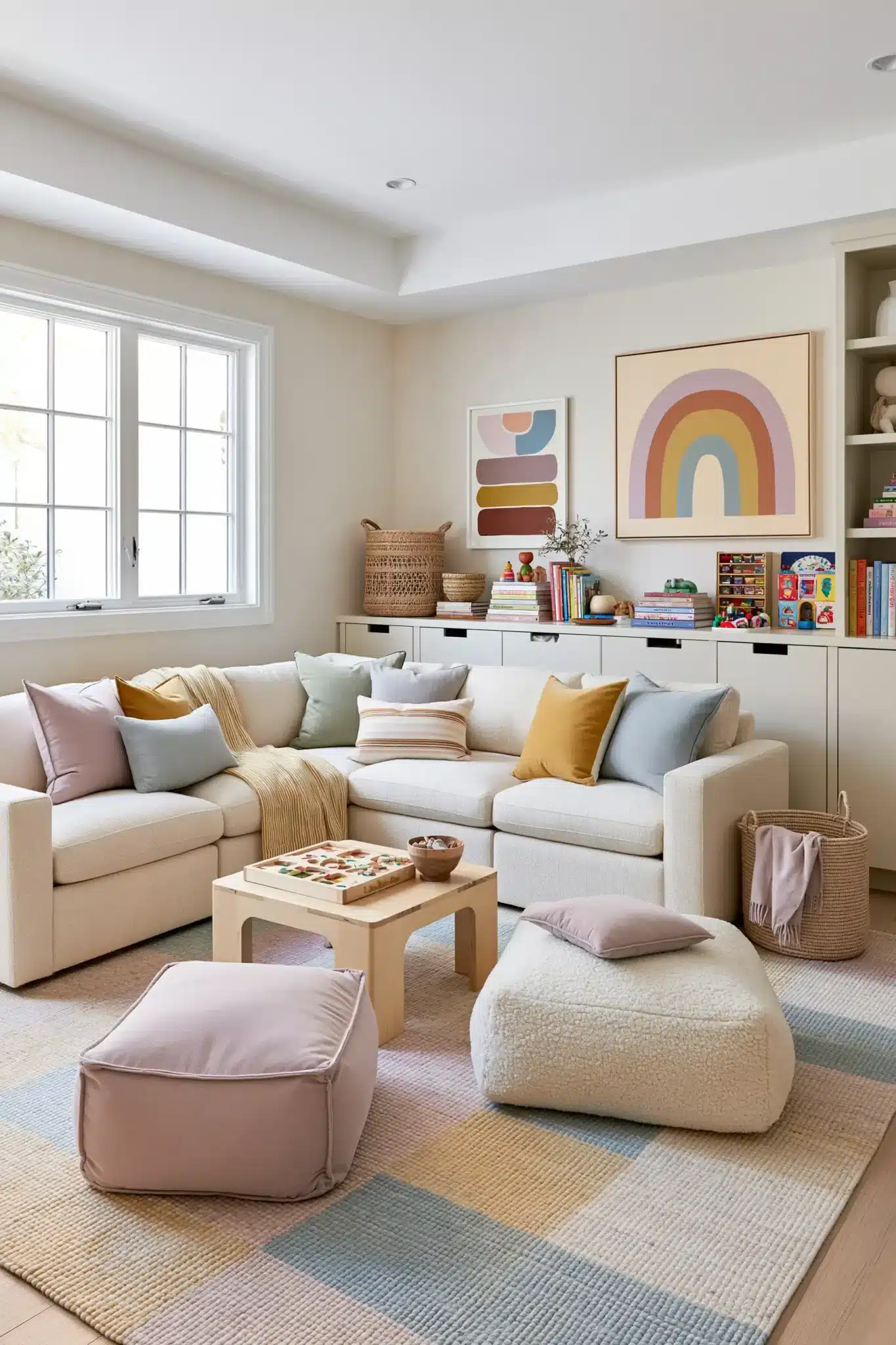 29 Family Room Playroom Ideas That Share the Space family room playroom