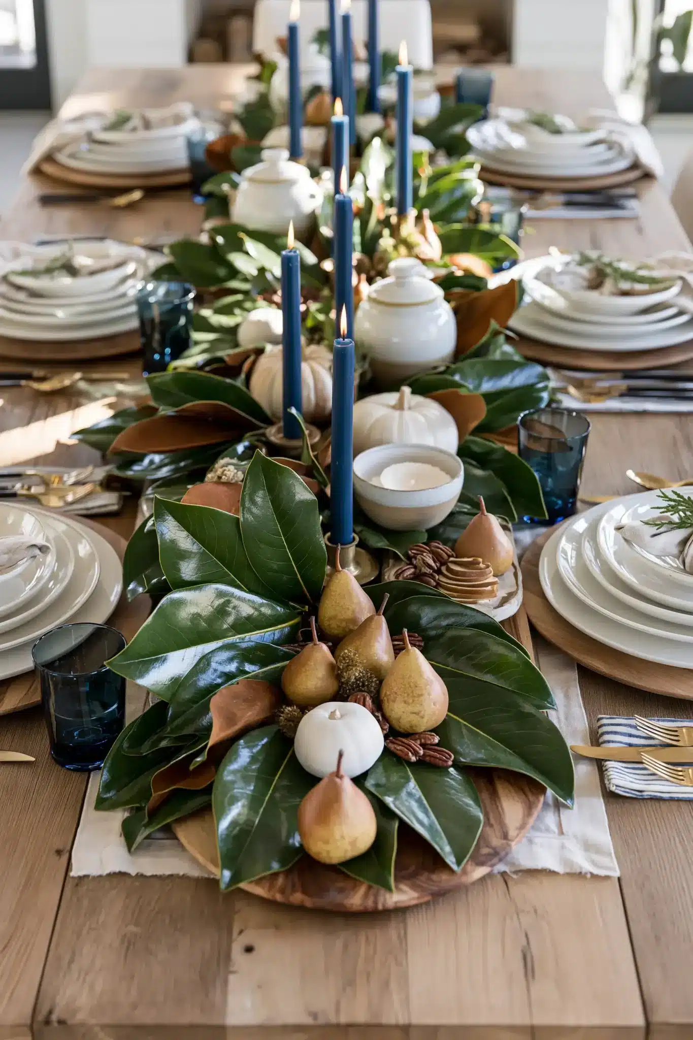 29 Blue Thanksgiving Table Decor Ideas Beyond the Usual Orange blue thanksgiving table decor