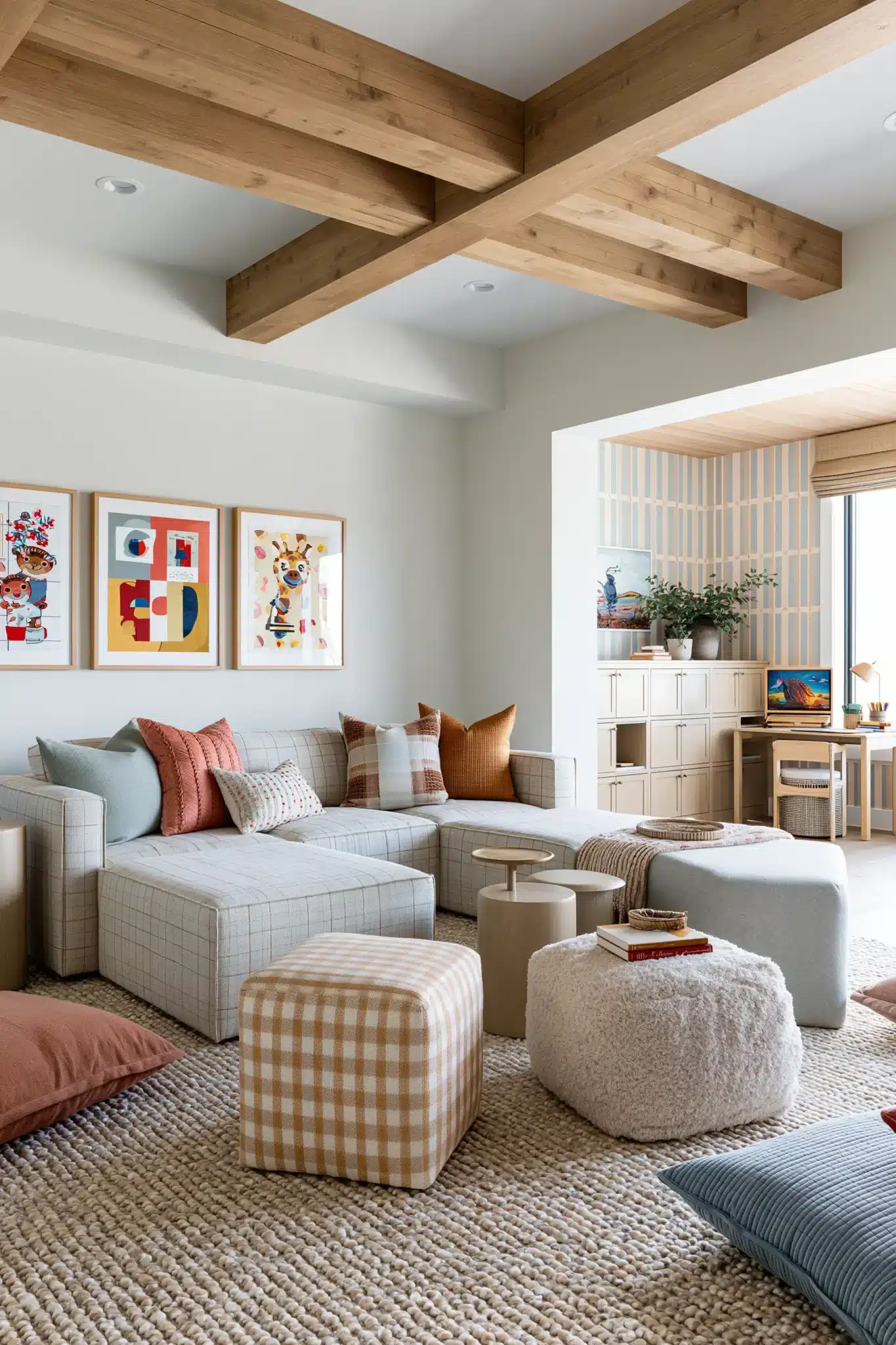 29 Family Room Playroom Ideas That Share the Space family room playroom