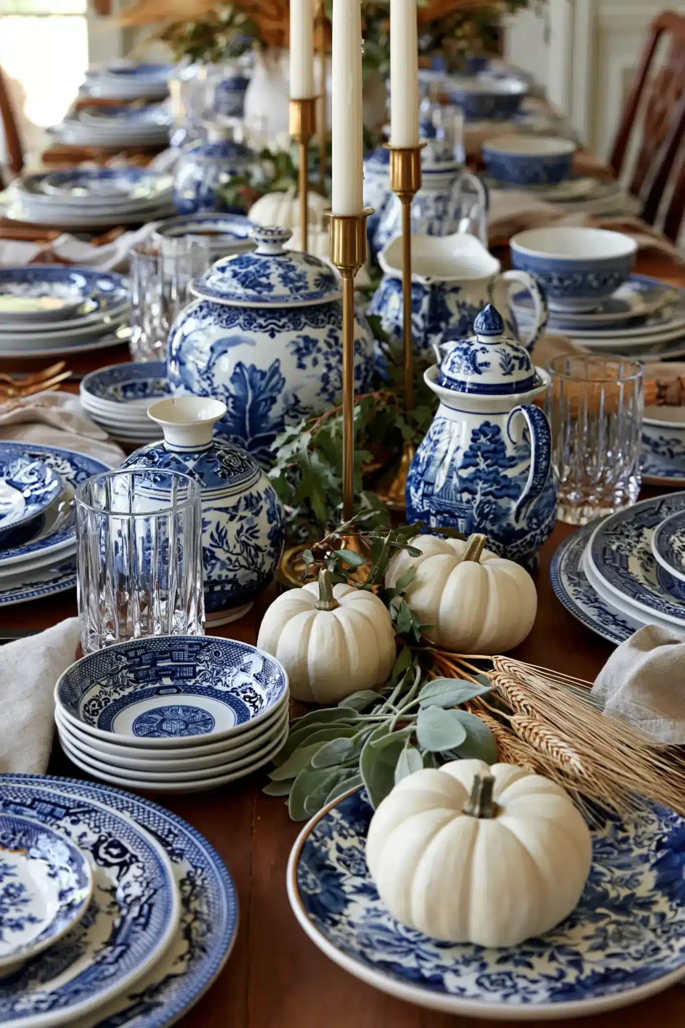 29 Blue Thanksgiving Table Decor Ideas Beyond the Usual Orange blue thanksgiving table decor