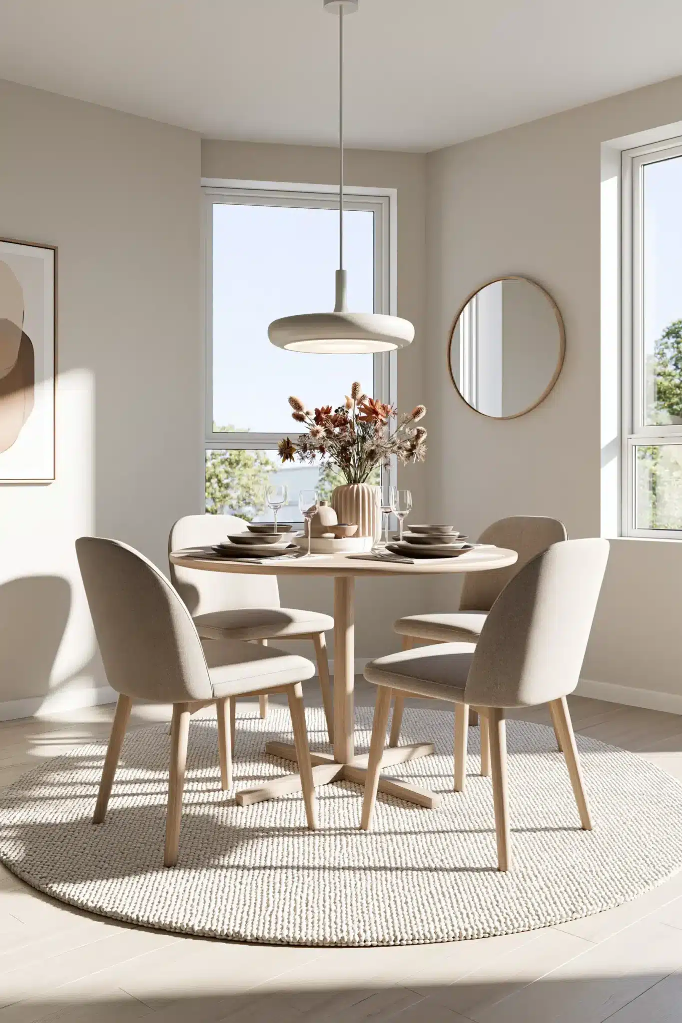 29 Round Table Dining Room Plans for Easier Conversation round table dining room