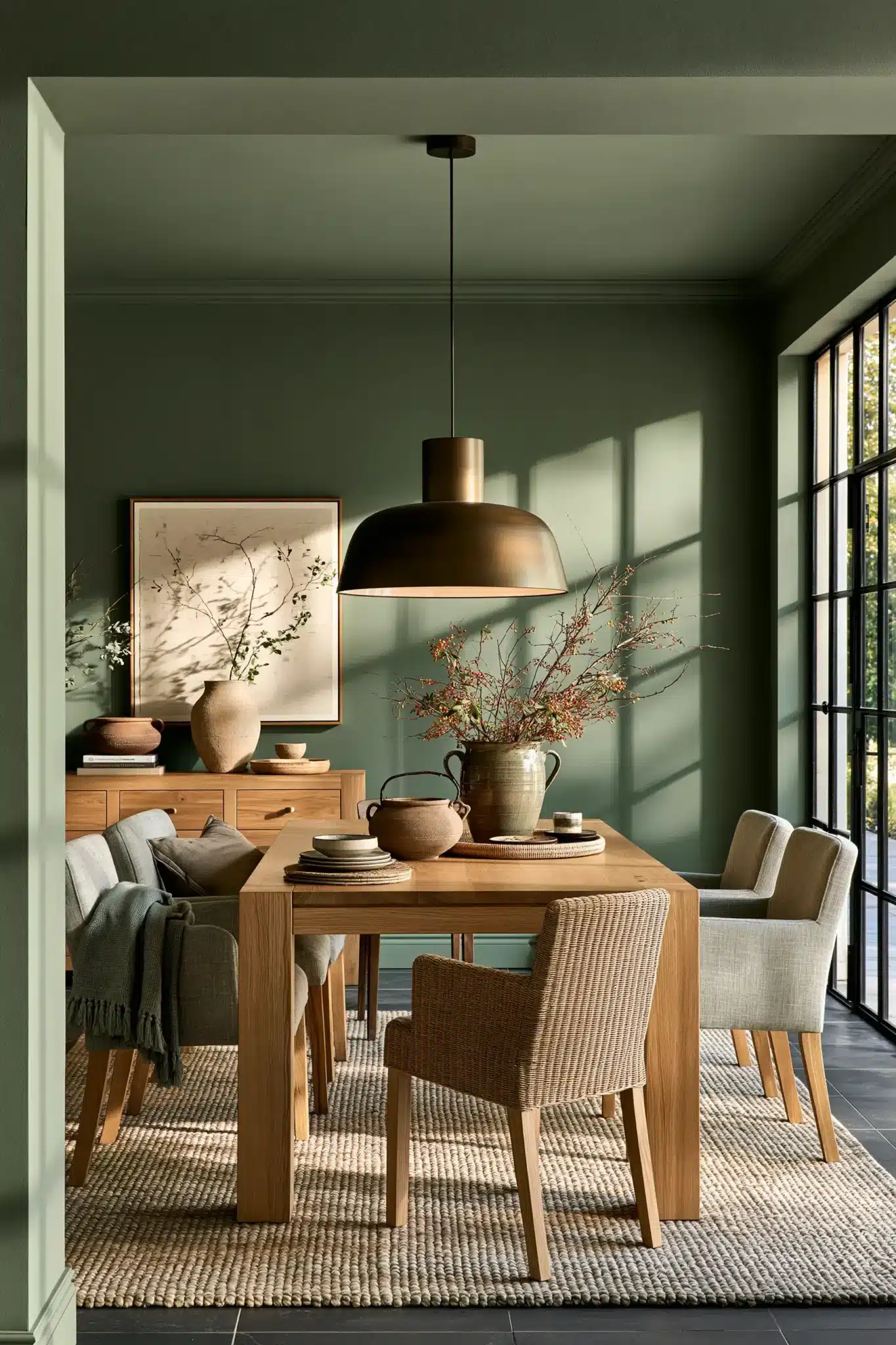 29 Green Dining Room Ideas for a Calmer Wall green dining room